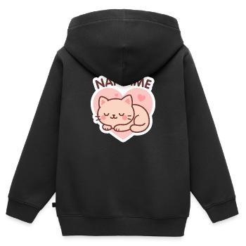 Nap Time - Kinder Premium Organic Zip Hoodie - Schwarz - Hinten - AI Model Kid Male (0cm)