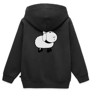 le de moisson, le mouton, animal, animal - Sweat Premium à capuche zippé enfant bio - noir - Dos - AI Model Kid Male (0cm)