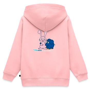 Der Elefant und der Hase - Kinder Premium Organic Zip Hoodie - Rosa - Hinten - AI Model Kid Female (0cm)
