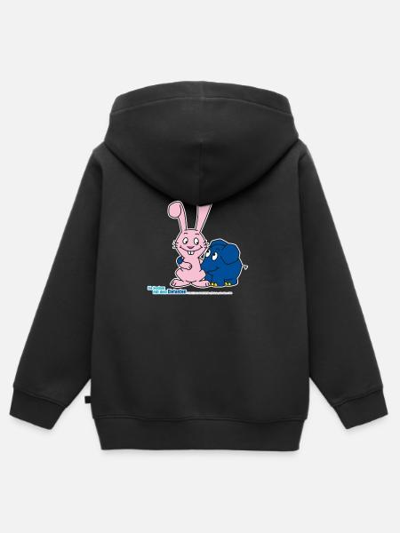 Der Elefant und der Hase - Kinder Premium Organic Zip Hoodie - Schwarz