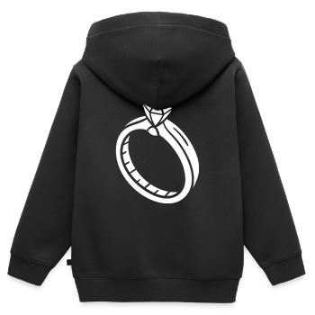 Hochzeit - Kinder Premium Organic Zip Hoodie - Schwarz - Hinten - AI Model Kid Male (0cm)