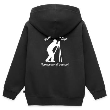 Vermesser Vermessungstechniker Geologie Spruch - Kinder Premium Organic Zip Hoodie - Schwarz - Hinten - AI Model Kid Male (0cm)