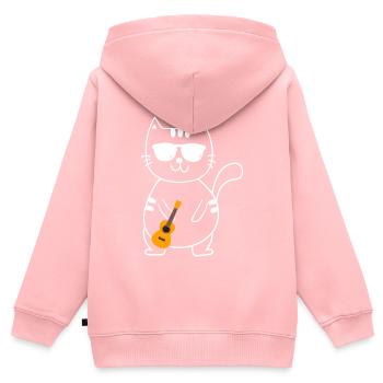 Ukulélé - Sweat Premium à capuche zippé enfant bio - rose - Dos - AI Model Kid Female (0cm)