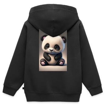 Süßes Baby-Panda - Kinder Premium Organic Zip Hoodie - Schwarz - Hinten - AI Model Kid Male (0cm)