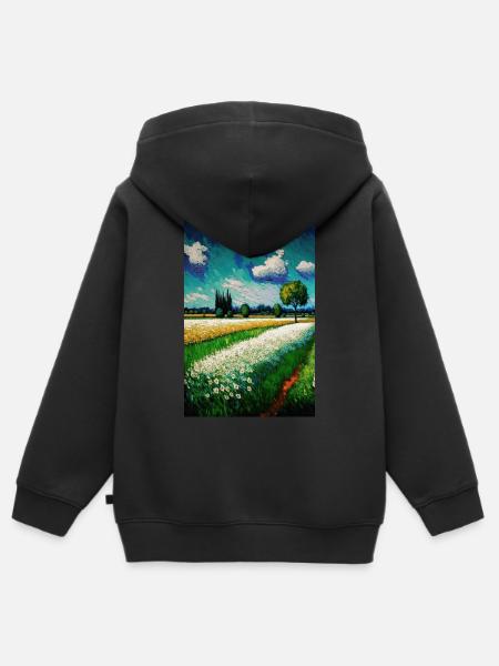Blumenfeld - Kinder Premium Organic Zip Hoodie - Schwarz