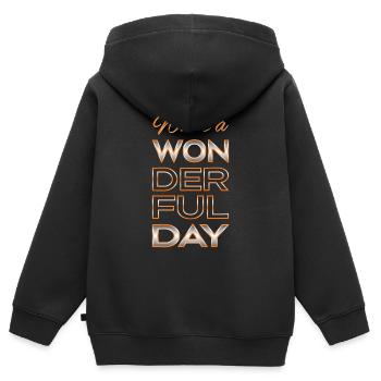 Wonderful day - Kids Premium Organic Zip-up Hoodie - black - Back - AI Model Kid Male (0cm)