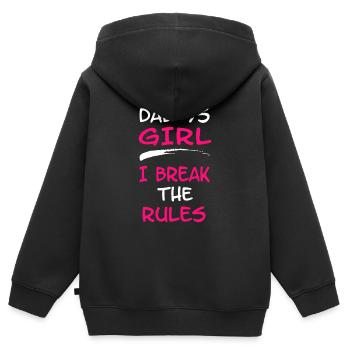 Daddys Girl J’enfreins les règles - Sweat Premium à capuche zippé enfant bio - noir - Dos - AI Model Kid Male (0cm)