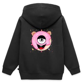 Cyclope doux - Sweat Premium à capuche zippé enfant bio - noir - Dos - AI Model Kid Male (0cm)
