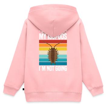Asseln - Kinder Premium Organic Zip Hoodie - Rosa - Hinten - AI Model Kid Female (0cm)