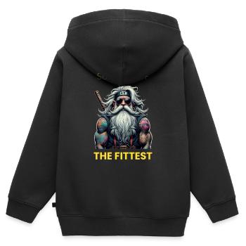 Survival of the fittest - Kids Premium Organic Zip-up Hoodie - black - Back - AI Model Kid Male (0cm)