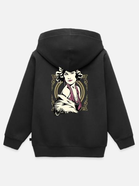 Flappers Mädchen VIOLETT - Kinder Premium Organic Zip Hoodie - Schwarz