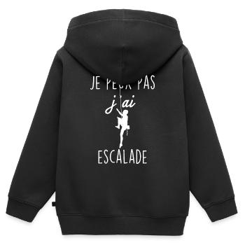 Je peux pas j ai escalade - Sweat Premium à capuche zippé enfant bio - noir - Dos - AI Model Kid Male (0cm)