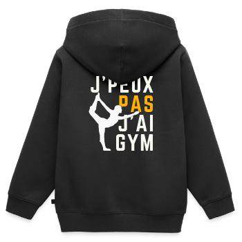 J Peux Pas J Ai Gym - Sweat Premium à capuche zippé enfant bio - noir - Dos - AI Model Kid Male (0cm)