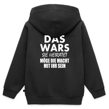 Das wars - Kinder Premium Organic Zip Hoodie - Schwarz - Hinten - AI Model Kid Male (0cm)