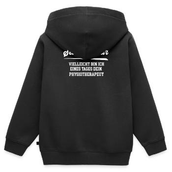 Physiotherapeut Physiotherapie Physiotherapeuten - Kinder Premium Organic Zip Hoodie - Schwarz - Hinten - AI Model Kid Male (0cm)