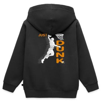 Basketballmannschaft Basketball Dunk Spieler Basketball - Kinder Premium Organic Zip Hoodie - Schwarz - Hinten - AI Model Kid Male (0cm)