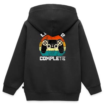 A LEVEL 2 COMPLETE VINTAGE - Kids Premium Organic Zip-up Hoodie - black - Back - AI Model Kid Male (0cm)
