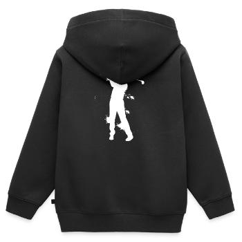 Golfer Golfen Abschlag - Kinder Premium Organic Zip Hoodie - Schwarz - Hinten - AI Model Kid Male (0cm)
