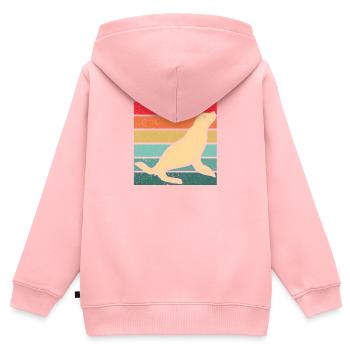 Phoque - Sweat Premium à capuche zippé enfant bio - rose - Dos - AI Model Kid Female (0cm)