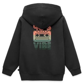 90's Vibe Neunziger Retro Kassette - Kinder Premium Organic Zip Hoodie - Schwarz - Hinten - AI Model Kid Male (0cm)
