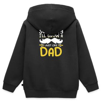 Grow Beard Like Dad Papa Sohn Bartträger Vorbild - Kinder Premium Organic Zip Hoodie - Schwarz - Hinten - AI Model Kid Male (0cm)