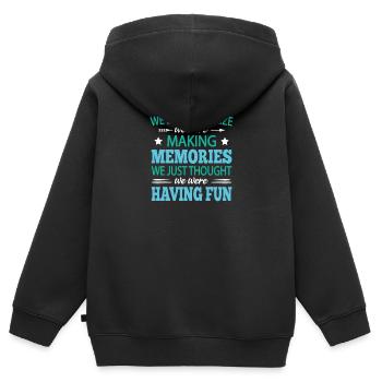 Making Memories Having Fun Spiritueller Spruch - Kinder Premium Organic Zip Hoodie - Schwarz - Hinten - AI Model Kid Male (0cm)