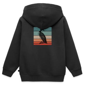 Common Loon Retro - Kids Premium Organic Zip-up Hoodie - black - Back - AI Model Kid Male (0cm)