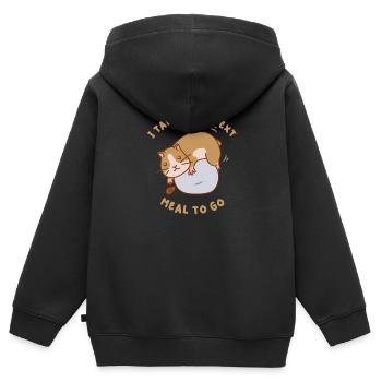 Hamster Essen Zum Mitnehmen Kerne Nüsse Haustier - Kinder Premium Organic Zip Hoodie - Schwarz - Hinten - AI Model Kid Male (0cm)