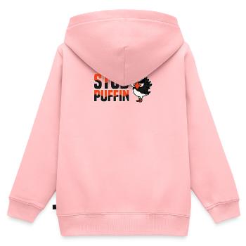 Stud Puffin Puffin Parrot Cadeau - Sweat Premium à capuche zippé enfant bio - rose - Dos - AI Model Kid Female (0cm)