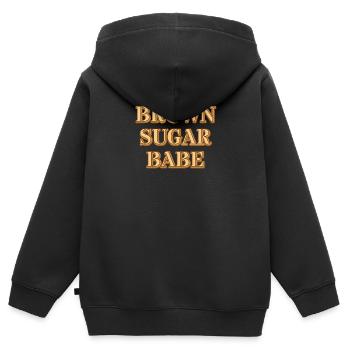 Brown Sugar Babe Femmes Culture africaine - Sweat Premium à capuche zippé enfant bio - noir - Dos - AI Model Kid Male (0cm)