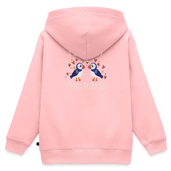 I Love My Stud Puffin Papageientaucher Beziehung - Kinder Premium Organic Zip Hoodie - Rosa - Hinten - AI Model Kid Female (0cm)