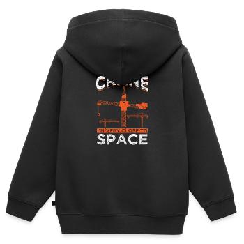 Camion Grue Grue Opérateur Grue Construction Grue Cadeau - Sweat Premium à capuche zippé enfant bio - noir - Dos - AI Model Kid Male (0cm)