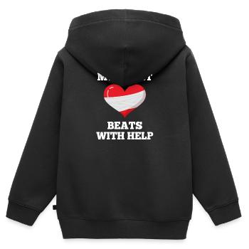Herzschrittmacher My Heart Beats With Help - Kinder Premium Organic Zip Hoodie - Schwarz - Hinten - AI Model Kid Male (0cm)