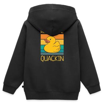 Release The Quackin Rubber Duck Yellow Retro Ducky - Kids Premium Organic Zip-up Hoodie - black - Back - AI Model Kid Male (0cm)