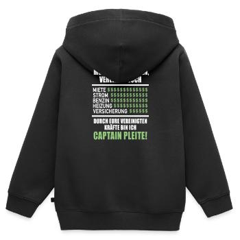 Monatliche Kosten Vereinigt Euch Miete Strom - Kinder Premium Organic Zip Hoodie - Schwarz - Hinten - AI Model Kid Male (0cm)