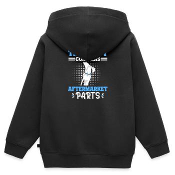 This Body Contains Aftermarket Parts Knieoperation - Kinder Premium Organic Zip Hoodie - Schwarz - Hinten - AI Model Kid Male (0cm)