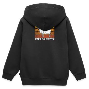 Let's Go Butin' Mutton Vintage Sheep Gift - Kids Premium Organic Zip-up Hoodie - black - Back - AI Model Kid Male (0cm)