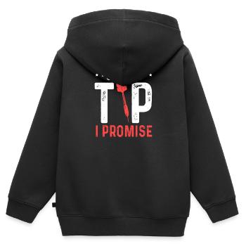 Just A Tip I Promise Dart Trikot Dartmannschaft - Kinder Premium Organic Zip Hoodie - Schwarz - Hinten - AI Model Kid Male (0cm)