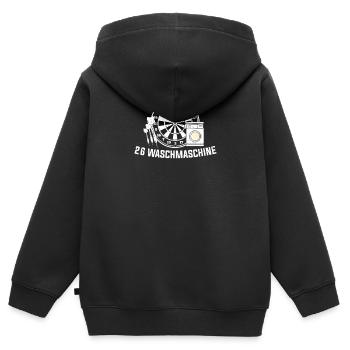 26 Waschmaschine Dart Dartsportler Dartspieler - Kinder Premium Organic Zip Hoodie - Schwarz - Hinten - AI Model Kid Male (0cm)