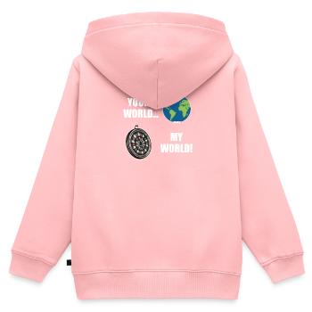 Deine Welt Meine Dart Welt Dartboard Erdkugel - Kinder Premium Organic Zip Hoodie - Rosa - Hinten - AI Model Kid Female (0cm)