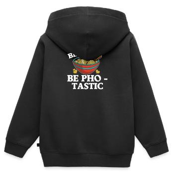 Be You Be Pho-tastic Vietnamesisches Essen - Kinder Premium Organic Zip Hoodie - Schwarz - Hinten - AI Model Kid Male (0cm)