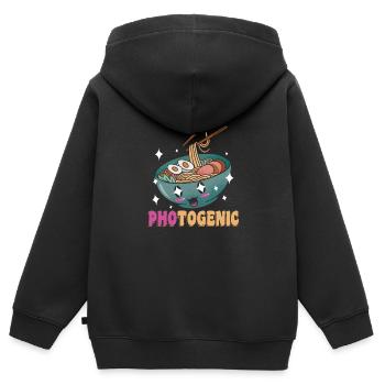 Photogenic Pho Nudelsuppe Vietnameisches Essen - Kinder Premium Organic Zip Hoodie - Schwarz - Hinten - AI Model Kid Male (0cm)