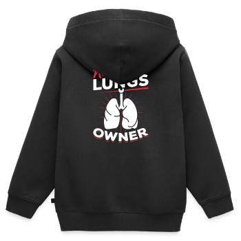 Lungen Besitzer Spenderunge Lungen Krebs Überleben - Kinder Premium Organic Zip Hoodie - Schwarz - Hinten - AI Model Kid Male (0cm)