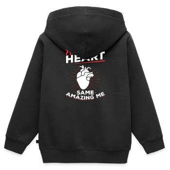 Herz Transplantation New Heart Same Amazing Me - Kinder Premium Organic Zip Hoodie - Schwarz - Hinten - AI Model Kid Male (0cm)