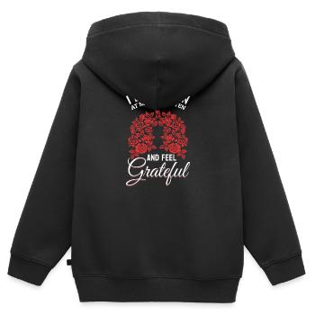 Lung Transplant Scar Flowers Bronchen - Kids Premium Organic Zip-up Hoodie - black - Back - AI Model Kid Male (0cm)