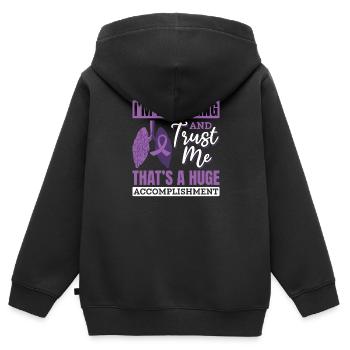 Lungen Transplantation Spenderlunge Atmen Geschenk - Kinder Premium Organic Zip Hoodie - Schwarz - Hinten - AI Model Kid Male (0cm)