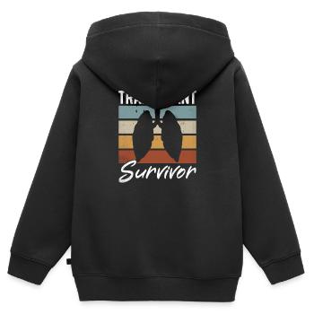 Lungen Kollapse Spender Lunge Überlebender Vintage - Kinder Premium Organic Zip Hoodie - Schwarz - Hinten - AI Model Kid Male (0cm)