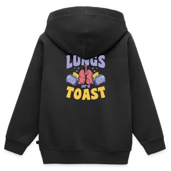 My Lungs Are Toast Lungen Transplantation Kawaii - Kinder Premium Organic Zip Hoodie - Schwarz - Hinten - AI Model Kid Male (0cm)
