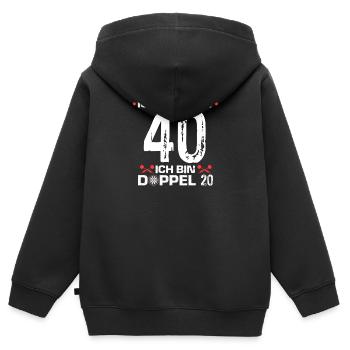 Dartspieler Geburtstag 40 Bin Doppel 20 Geschenk - Kinder Premium Organic Zip Hoodie - Schwarz - Hinten - AI Model Kid Male (0cm)