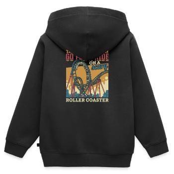 Vintage Looping Roller Coaster Ride Cadeau - Sweat Premium à capuche zippé enfant bio - noir - Dos - AI Model Kid Male (0cm)